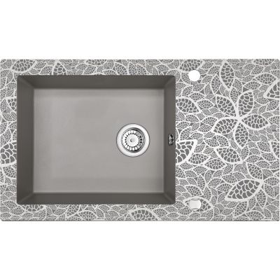 Deante Capella zlewozmywak szklano-granitowy 86x50 cm szary metalik/natural ZSCSN2C