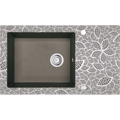 Deante Capella zlewozmywak szklano-granitowy 86x50 cm wpuszczany antracyt/szkło natural ZSCTN2C