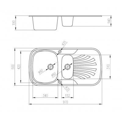 Zlewozmywak granitowy 1,5-komorowy piaskowy Deante Beta ZUB 7513