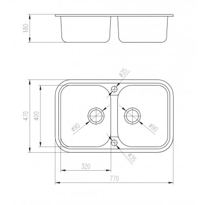 Zlewozmywak granitowy 2-komorowy grafitowy Deante Teta ZUW 2203