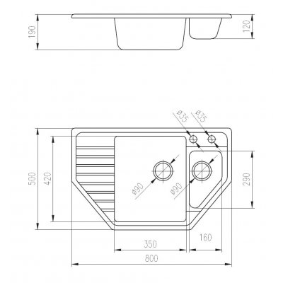 Zlewozmywak granitowy 1,5-komorowy safari Deante Reflex ZUX 161A