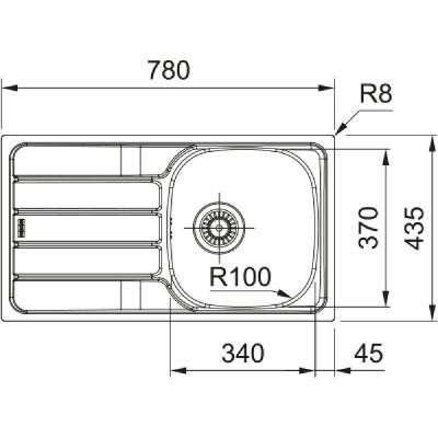 Franke Spark SKN zlewozmywak stalowy 78x43,5 cm stal 101.0712.225