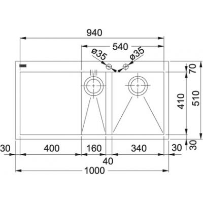 Zlewozmywak prawokomorowy Franke Planar PPX 651 101.0027.766