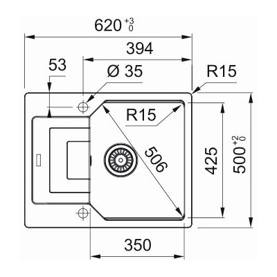 Franke Urban UBG 611-62 GSC zlewozmywak 62x50 cm Fragranite beżowy 114.0687.267