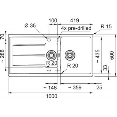 Franke Centro CNG 651-100 zlewozmywak granitowy 100x50 cm biały 114.0710.227