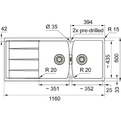 Franke Centro CNG 621-116 zlewozmywak granitowy 116x50 cm beżowy 114.0710.231