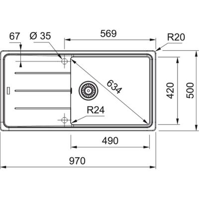 Franke Basis zlewozmywak granitowy 97x50 cm szary 114.0716.318