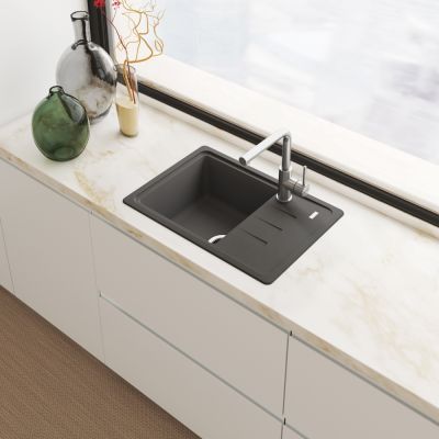 Franke Bliss zlewozmywak granitowy 62x43,5 cm szary 114.0716.321