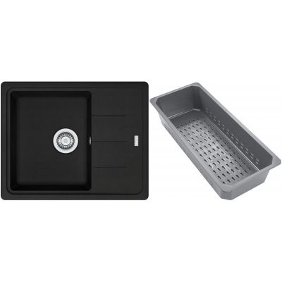 Franke Basis zlewozmywak granitowy z wkładką ociekową 62x50 cm czarny 114.0741.958