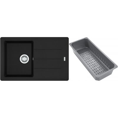 Franke Basis zlewozmywak granitowy z wkładką ociekową 78x50 cm czarny 114.0741.963