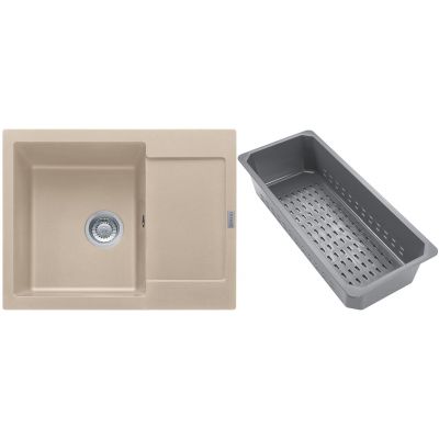 Franke Maris zlewozmywak granitowy z wkładką ociekową 62x50 cm beżowy 114.0741.965