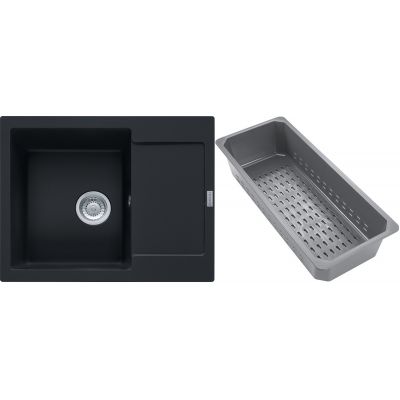 Franke Maris zlewozmywak granitowy z wkładką ociekową 62x50 cm czarny 114.0741.968