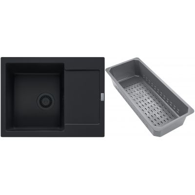 Franke Maris zlewozmywak granitowy z wkładką ociekową 62x50 cm czarny 114.0741.969