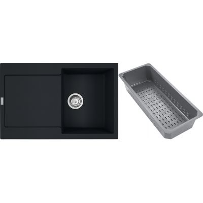 Franke Maris zlewozmywak granitowy z wkładką ociekową 78x50 cm czarny 114.0741.972