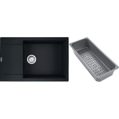 Franke Maris zlewozmywak granitowy z wkładką ociekową 78x50 cm czarny 114.0741.976