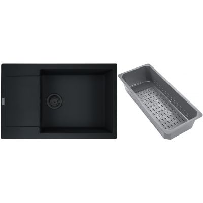 Franke Maris zlewozmywak granitowy z wkładką ociekową 78x50 cm czarny 114.0741.977