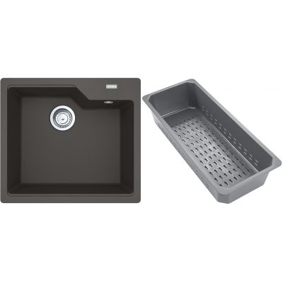 Franke Urban zlewozmywak granitowy z wkładką ociekową 56x50 cm łupkowy szary 114.0741.979