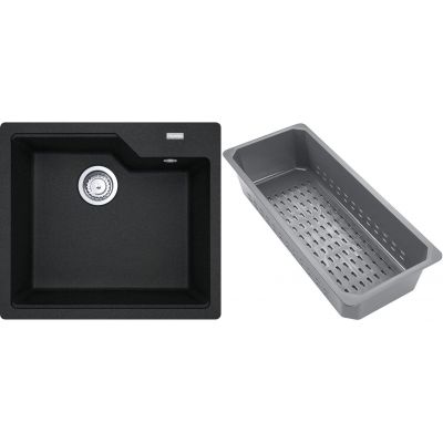 Franke Urban zlewozmywak granitowy z wkładką ociekową 56x50 cm czarny 114.0741.981