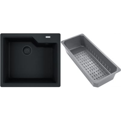 Franke Urban zlewozmywak granitowy z wkładką ociekową 56x50 cm czarny 114.0741.982