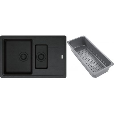 Franke Basis zlewozmywak granitowy z wkładką ociekową 78x50 cm onyx 114.0743.086