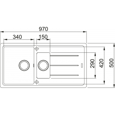 Franke Basis zlewozmywak granitowy z wkładką ociekową 97x50 cm onyx 114.0743.087