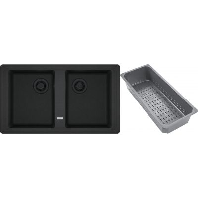 Franke Basis zlewozmywak granitowy z wkładką ociekową 86x50 cm onyx 114.0743.088