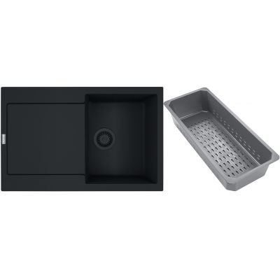 Franke Maris zlewozmywak granitowy z wkładką ociekową 78x50 cm czarny 114.0743.091