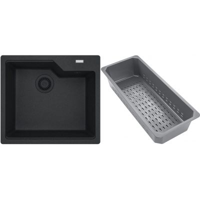 Franke Urban zlewozmywak granitowy z wkładką ociekową 56x50 cm onyx 114.0743.096