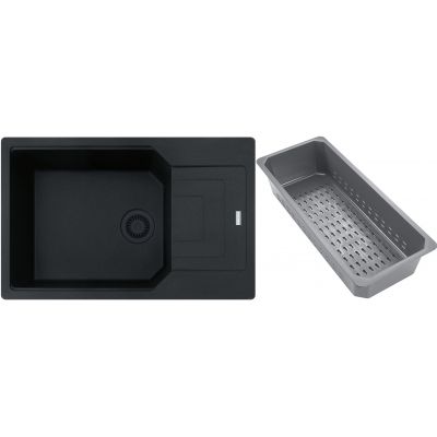 Franke Urban zlewozmywak granitowy z wkładką ociekową 78x50 cm czarny 114.0743.100