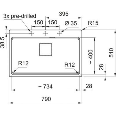 Franke Kanon KNG PRO 610-73 FTL zlewozmywak granitowy 79x51 cm onyx 114.0749.640