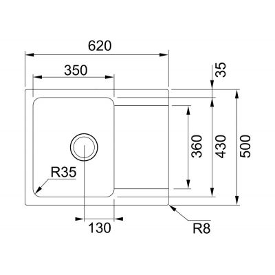 Outlet - Franke Orion OID 611-62 zlewozmywak 62x50 cm z Tectonite onyx 114.0286.441