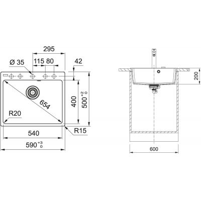 Franke Centro CNG 610-54 zlewozmywak 59x50 cm Fragranite biały polarny 114.0626.981