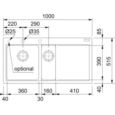 Franke Mythos MTG 651-100 zlewozmywak 100x51,5 cm Fragranite onyx 114.0743.118