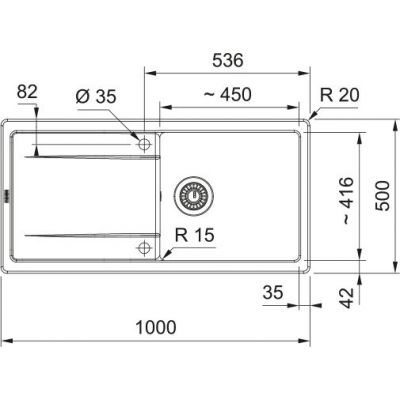 Franke Maris MXK 611‑100 zlewozmywak ceramiczny 100x50 cm czarny mat 124.0745.403