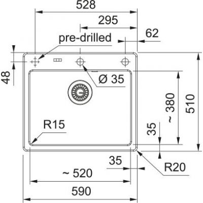 Franke Mythos MYK 610-52 zlewozmywak ceramiczny 59x51 cm biały polarny 124.0749.518