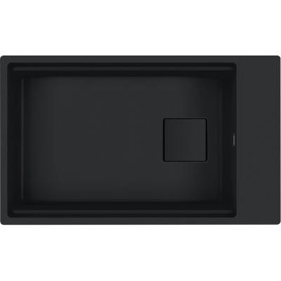 Franke Kanon KNG 110-62 zlewozmywak granitowy 76x46 cm czarny z baterią kuchenną Lina Pull-Out czarny mat (1250721161, 1150626053)