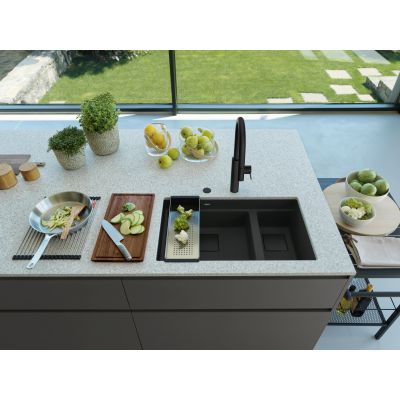 Franke Kanon KNG 160-46-21 zlewozmywak granitowy 76x46 cm czarny mat 125.0721.162