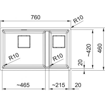 Franke Kanon zlewozmywak granitowy 76x46 cm onyx 125.0740.836