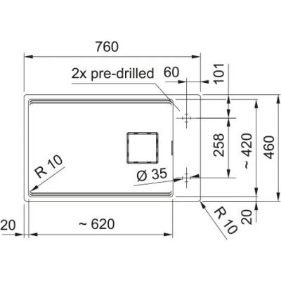 Franke Kanon KNG PRO 110-62 zlewozmywak granitowy 76x46 cm czarny mat 125.0749.671