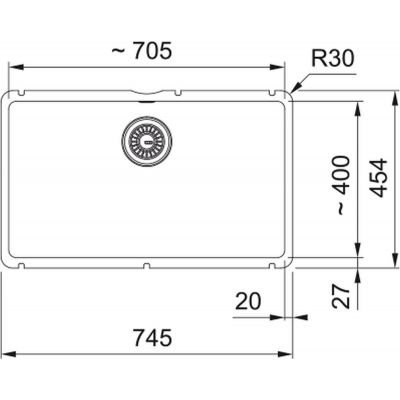 Franke KubusX zlewozmywak ceramiczny 70,5x40 cm kremowy połysk 126.0738.295