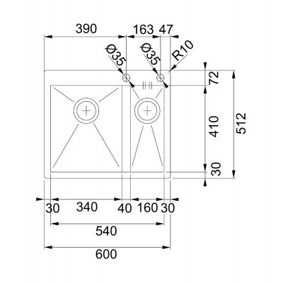 Franke Planar PPX 260 zlewozmywak stalowy 60x51,2 cm jedwab 127.0198.354