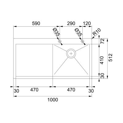 Franke Planar PPX 211 zlewozmywak stalowy 100x51,2 cm lewy jedwab 127.0203.464