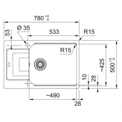 Franke Urban zlewozmywak granitowy 78x50 cm łupkowy szary 114.0716.364