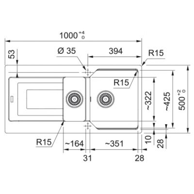 Franke Urban zlewozmywak granitowy 100x50 cm łupkowy szary 114.0716.369