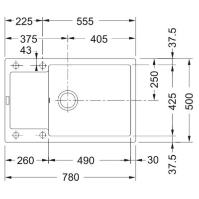 Franke Maris zlewozmywak granitowy z wkładką ociekową 78x50 cm czarny 114.0741.977