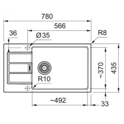 Franke Sirius 2.0 zlewozmywak Tectonite 78x43,5 cm kamienny szary 143.0618.650