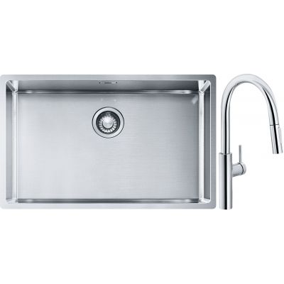 Franke Box BXX 210/110-68 zlewozmywak 72,5x45 cm stalowy z baterią kuchenną Pescara L Slide-In chrom (1270453658, 1150538940)