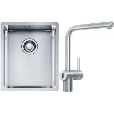 Franke Box BXX 210/110-34 zlewozmywak 38x45 cm stalowy z baterią kuchenną Atlas Neo Sensor stal szlachetna (1270453653, 1150625523)