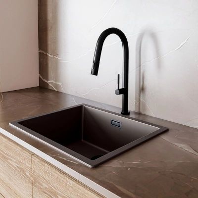 Globalo Design Aurilio 60.1 zlewozmywak granitowy 55,6x45,6 cm czekoladowy AURILIO_60_1_DARK_CHOCOLATE