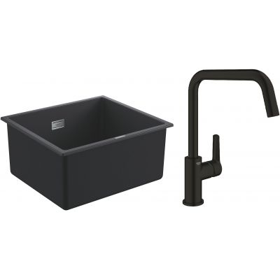 Zestaw Grohe K700 zlewozmywak granitowy 45,7x40,6 cm z baterią kuchenną Start (31653AP0, 304702430)